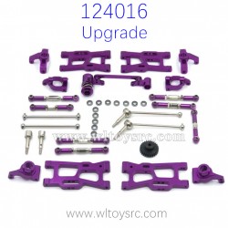 WLTOYS 124016 RC Car Upgrade Metal Parts Swing Arm and Connect Rods Purple