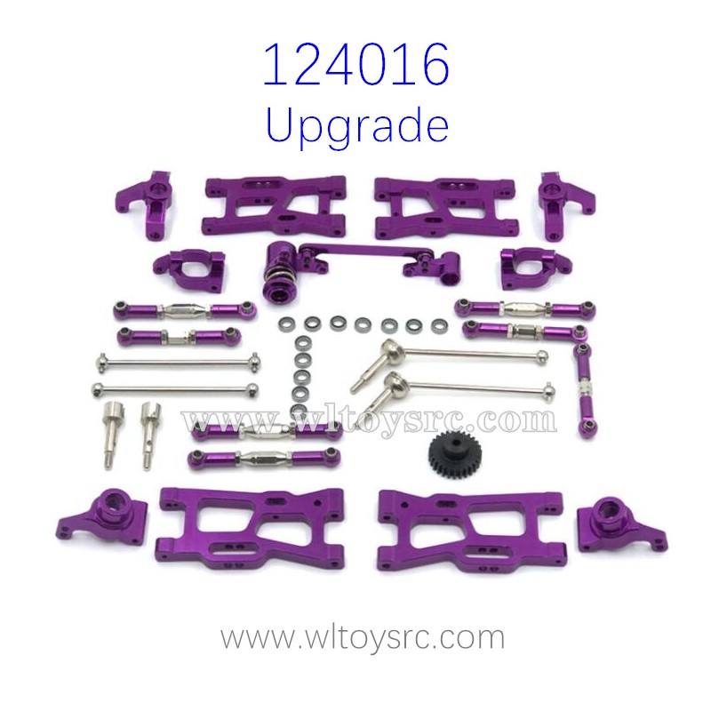 WLTOYS 124016 RC Car Upgrade Metal Parts Swing Arm and Connect Rods Purple