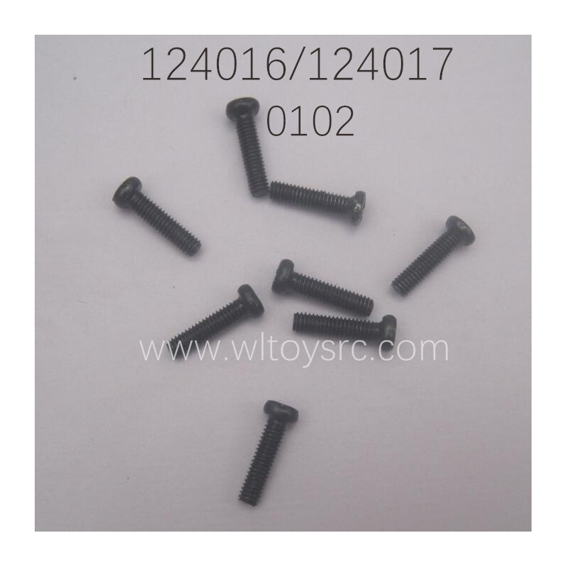 WLTOYS 124016 124017 Parts 0102 Phillips pan head Screw 2.5X10PM