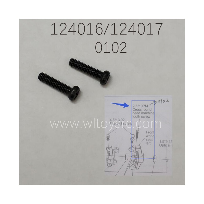 WLTOYS 124016 124017 0102 Screw 2.5X10PM