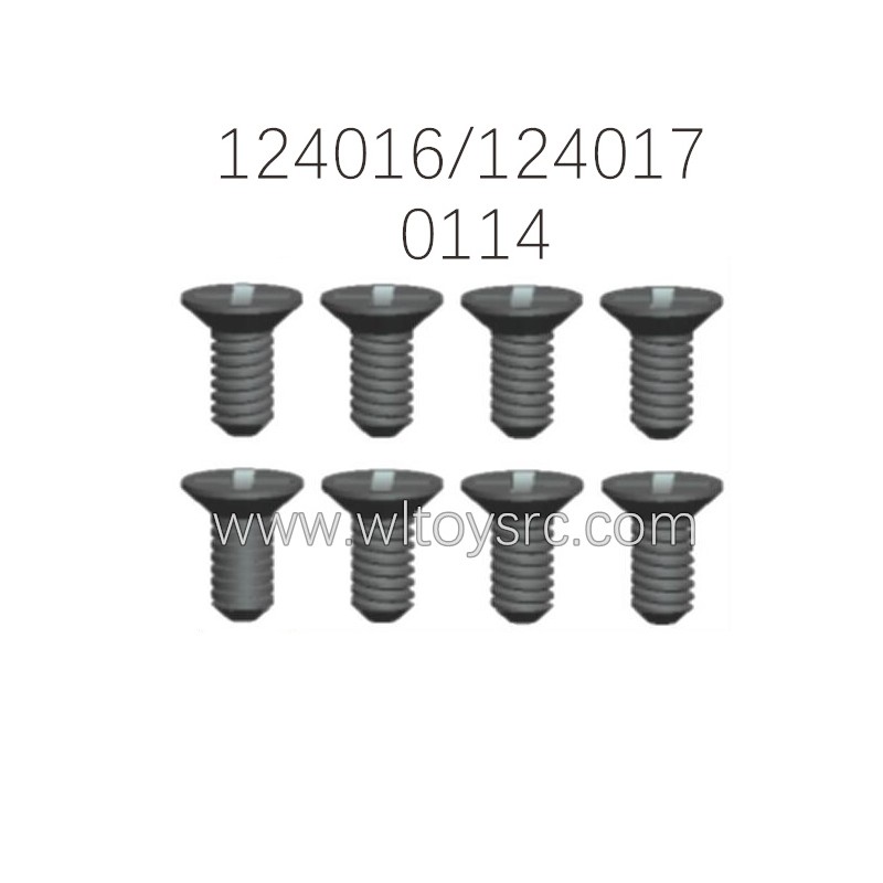 WLTOYS 124016 124017 Parts 0114 Cross flat head screw 2.5X8KM