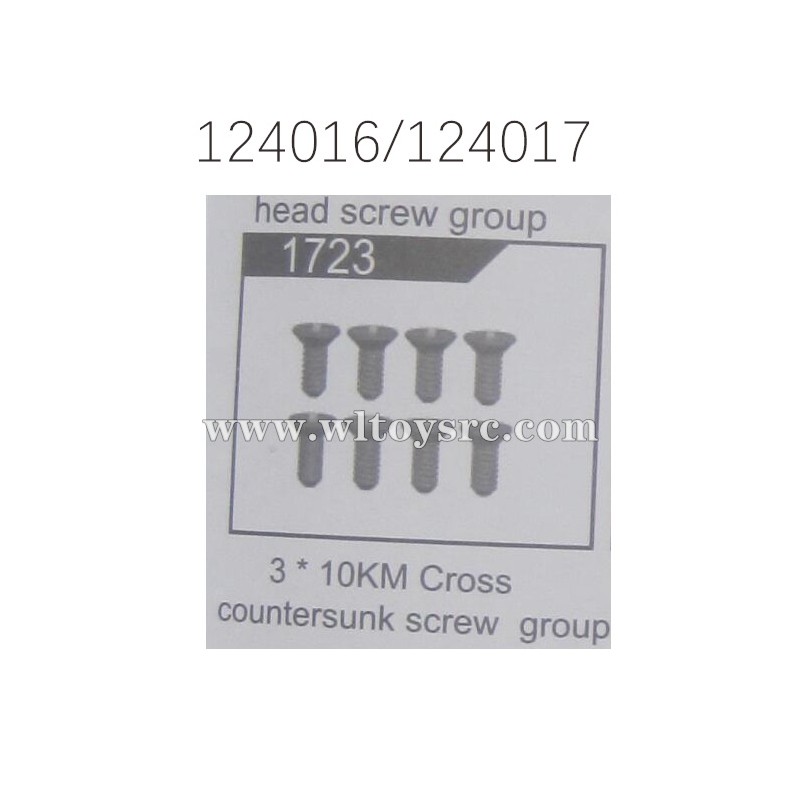 WLTOYS 124016 124017 Parts 1723 3X10KM Cross Countersunk Screw Group