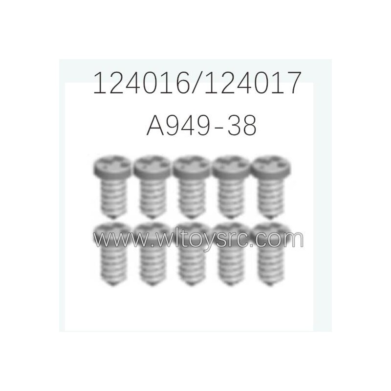 WLTOYS 124016 124017 Parts A949-38 Round Head Tapping Screw 2.6X6PB