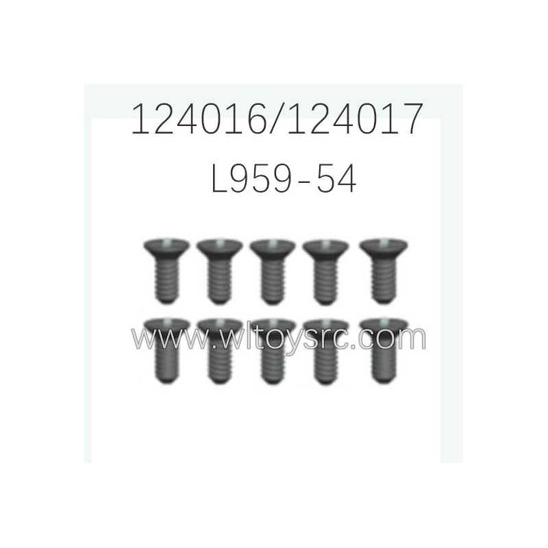 WLTOYS 124016 124017 Parts L959-54 Countersunk head tapping Screw 2.6X8X10
