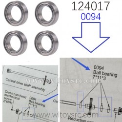 WLTOYS 124017 Parts 0094 Rolling Bearing 7X11X3