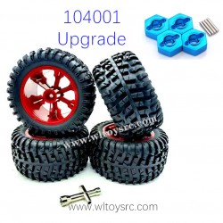 WLTOYS 104001 Upgrade Tires Assembly With Metal Hex Red