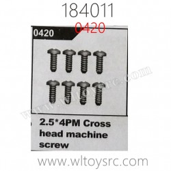 WL-TECH XK 184011 Parts 0420 2.5x4PM Cross Head Machine Screw