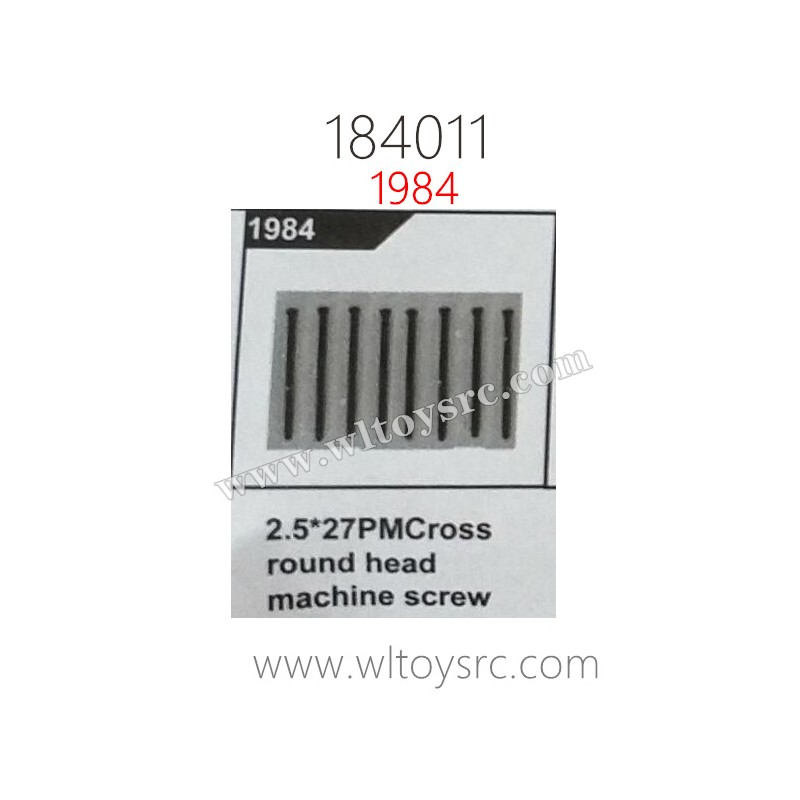 WL-TECH XK 184011 Parts  Cross Round Machince Screw 1984