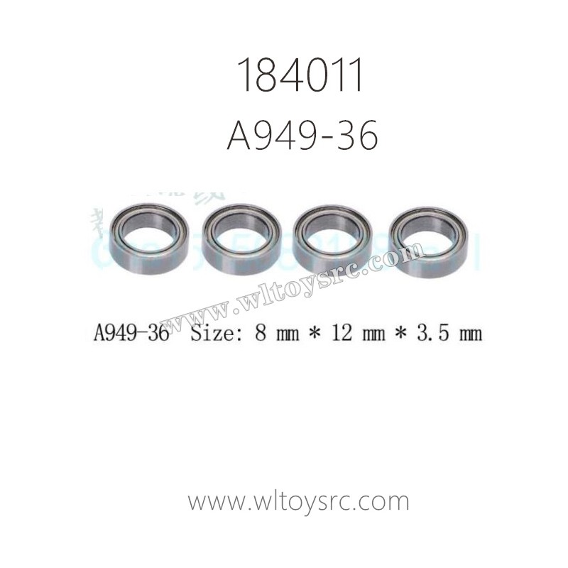 WLTOYS 184011 Parts 8X12X3.5 Ball Bearing A949-36