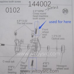 WLTOYS 144002 RC Car Parts 0102 Phillips pan head Screw