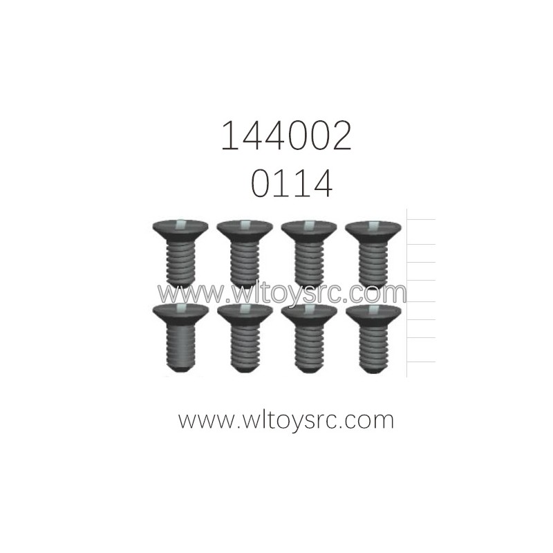WLTOYS 144002 RC Car Parts 0114 Cross flat head Screw 2.5X8KM