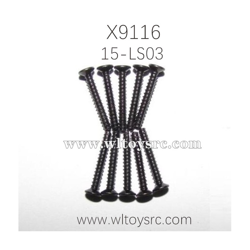 XINLEHONG Toys X9116 Parts Countersunk Head Screws 15-LS03 2X15KBHO