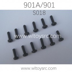 HBX 901A 901 Parts Round Head Self Tapping Screw 2.6X8mm S018