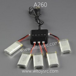 WLTOYS A260 2.4Ghz 4CH RC Plane Parts USB Charger and Batteries