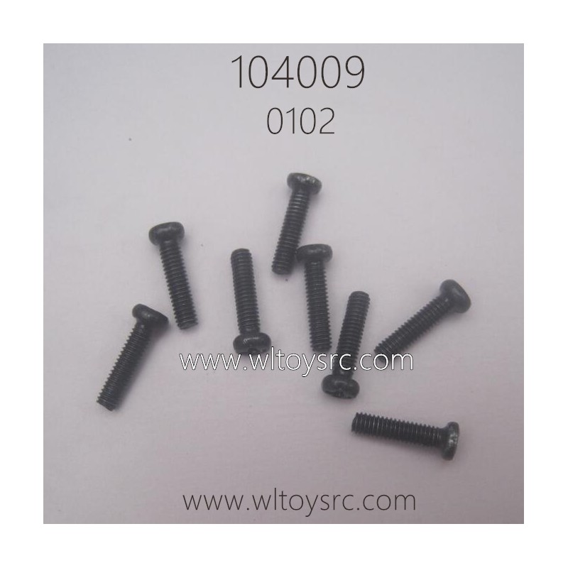 WLTOYS 104009 Parts 0102 Phillips pan head Screw 2.5X10PM