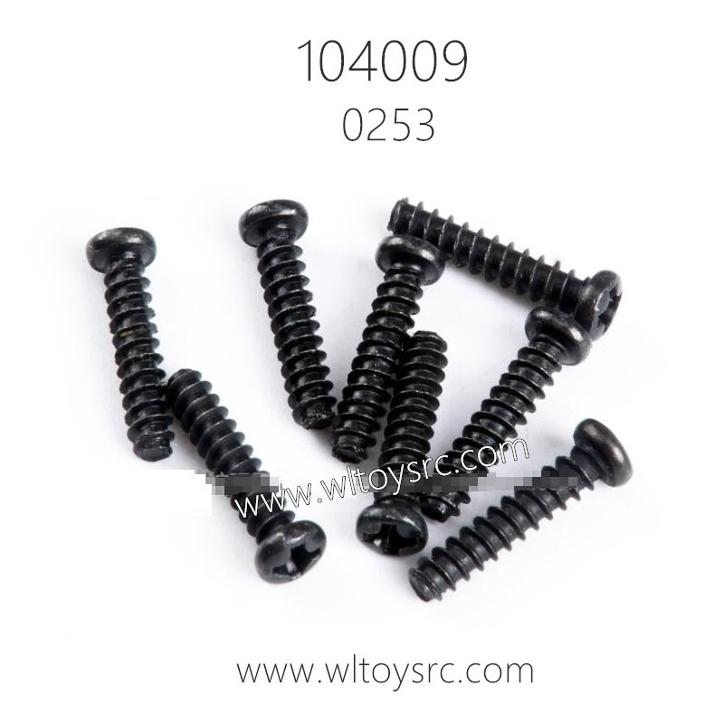 WLTOYS 104009 RC Car Parts 0253 Round Head Screws 2.6X12PB