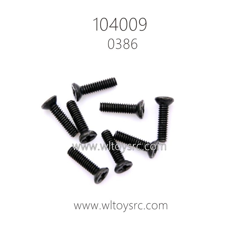 WLTOYS 104009 Parts 0386 2X8KM Phillips flat head screws
