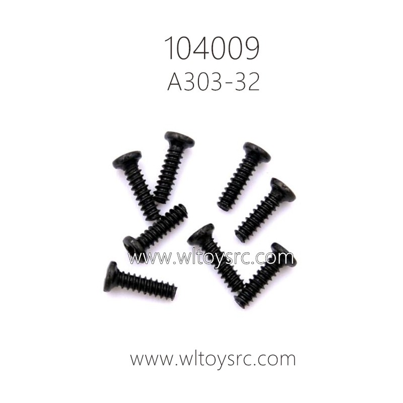 WLTOYS 104009 Parts A303-32 ST1.7X6PB D3 Round Head Screws