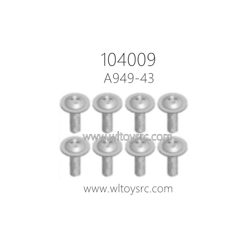 WLTOYS 104009 Parts A949-43 Round Head Screws M2.5X6X6