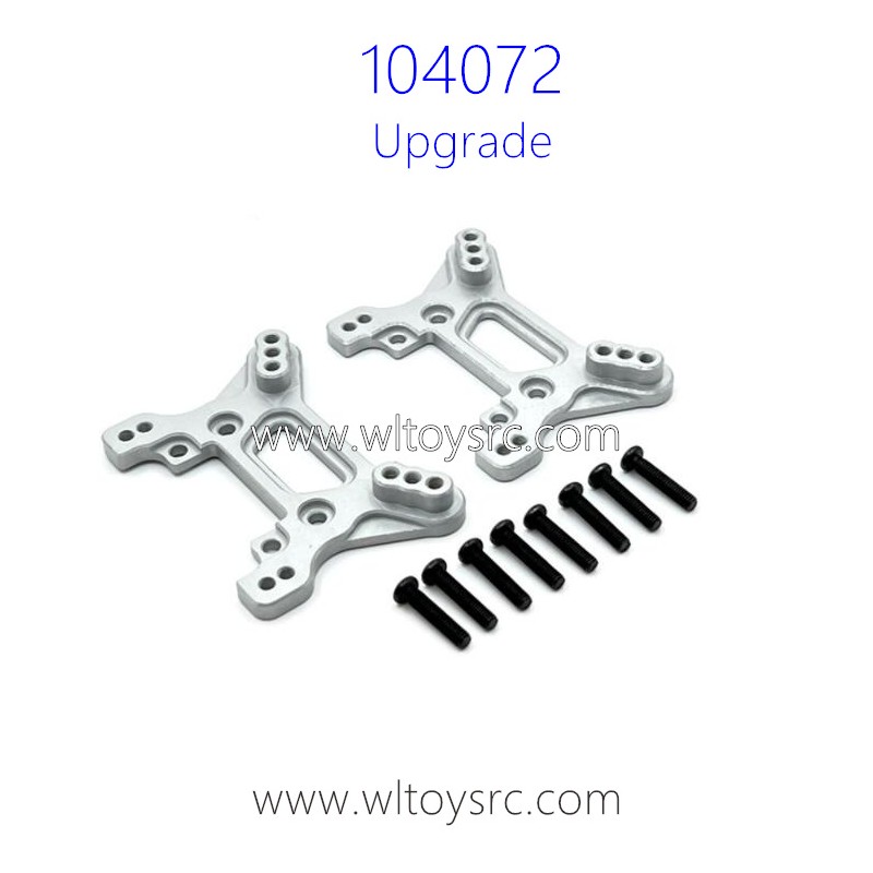WLTOYS 104072 Upgrade Parts Front and Rear Shock Tower Metal Silver