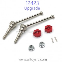 WLTOYS 12423 Upgrade Parts Front Bone Dog Shaft with Nuts Red