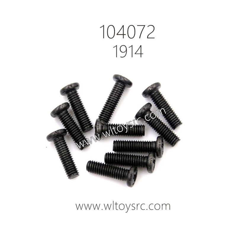 WLTOYS 104072 RC Car Parts 1914 Phillips countersunk head machine screw 3X12KM
