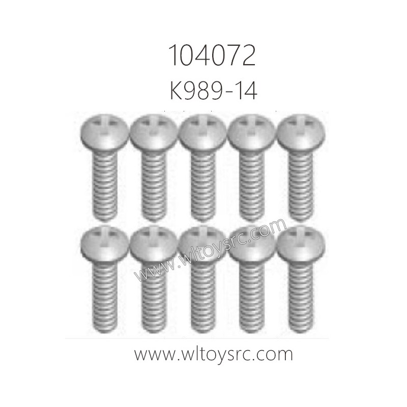 WLTOYS 104072 RC Car Parts K989-14 2X4PM D3.5 Screws