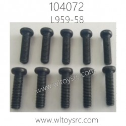 WLTOYS 104072 RC Car Parts L959-58 ST2.6X10PB D4 Round Head self-tapping Screw