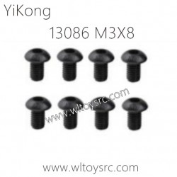 13086 Pan Head hexagon Screws M3X8 Parts for YIKONG RC Car