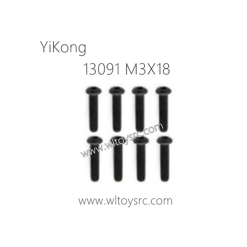 13091 Pan head hexagon Screws M3X18 Parts for YIKONG RC Car