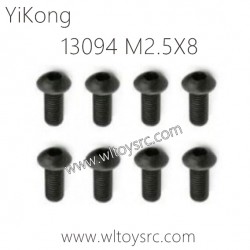 13094 Pan head hexagon Screws M2.5X8 Parts for YIKONG RC Car