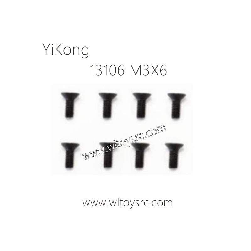 13106 Flat head Hexagon M3X6 Parts for YIKONG RC Car