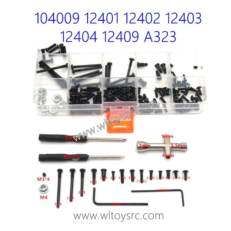 WLTOYS 104009 12401 12402 12403 12404 12409 A323 Parts Screw Tool Box