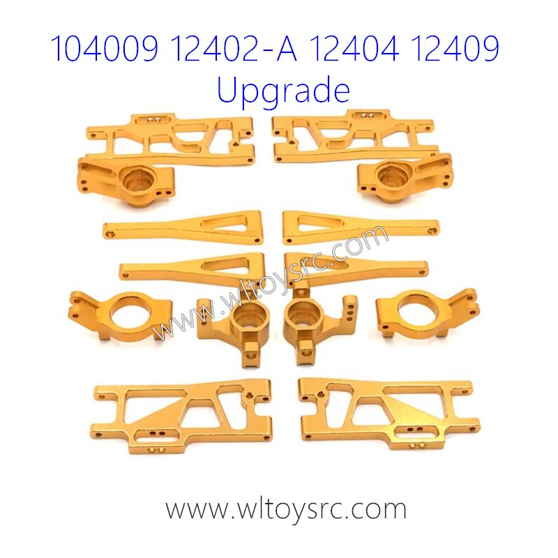 WLTOYS 104009 12402-A A323 12409 Upgrade Front and Rear Swing Arm kit Gold