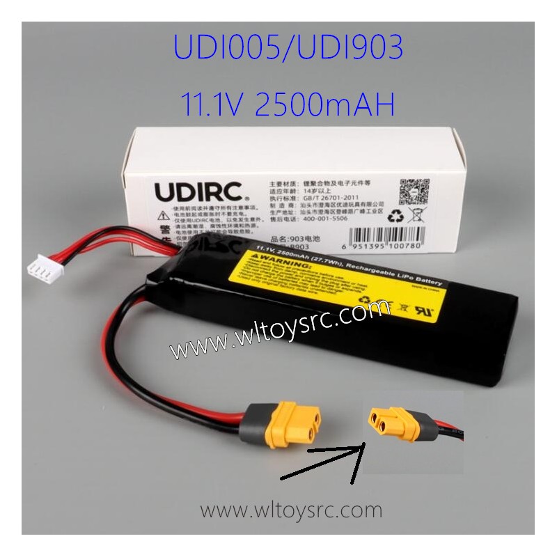 UDI ARROW UDI005 Upgrades Battery 11.1V 2500mAh XT60 Plug