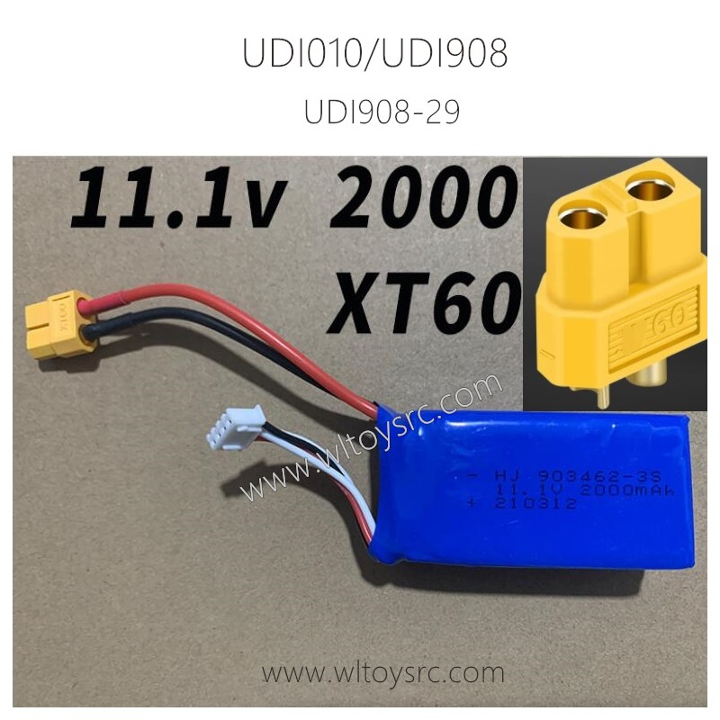 UDIRC UDI010 UDI908 Parts Upgrade Battery 11.1V 2000mAh XT60 Plug
