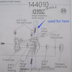 WLTOYS 144010 RC Car Parts 0102 Phillips pan head Screw