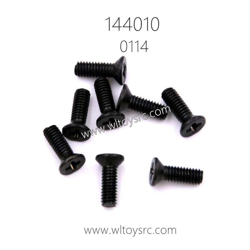 WLTOYS 144010 RC Car Parts 0114 Cross flat head Screw 2.5X8KM