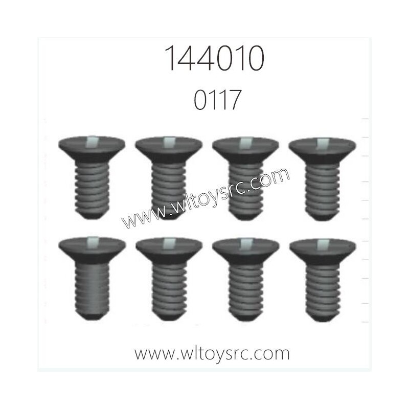 WLTOYS 144010 RC Car Parts 0117 Cross flat head Screw M3X8KM