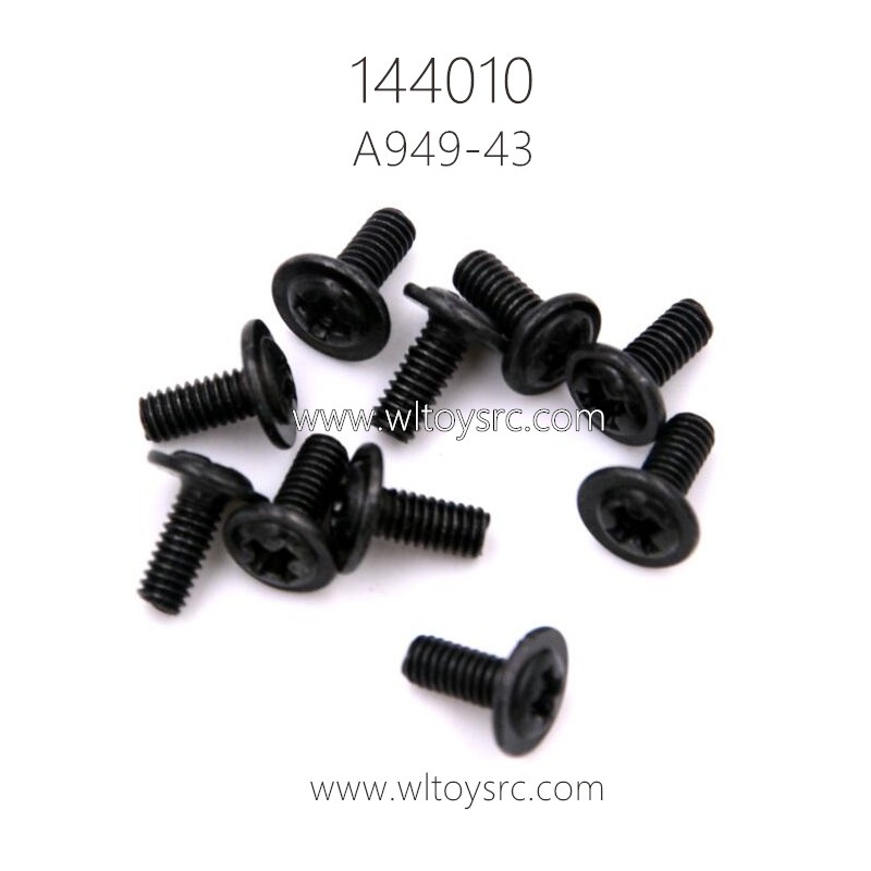 WLTOYS 144010 1/14 RC Buggy Parts A949-43 Round head with screw M2.5X6X6