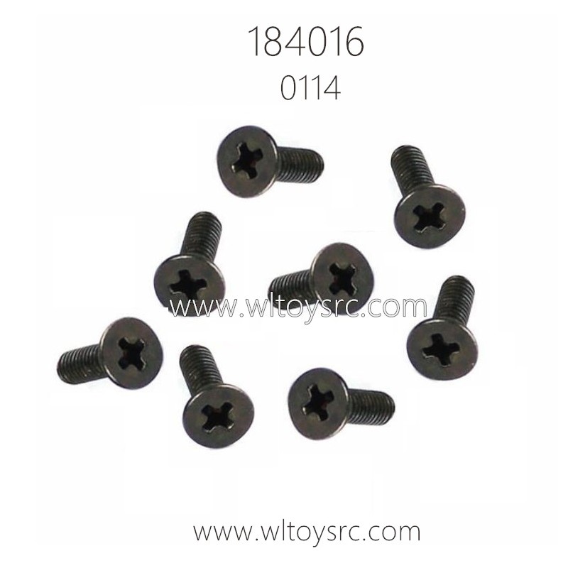 WLTOYS 184016 RC Car Parts 0114 Cross flat head screw 2.5X8KM