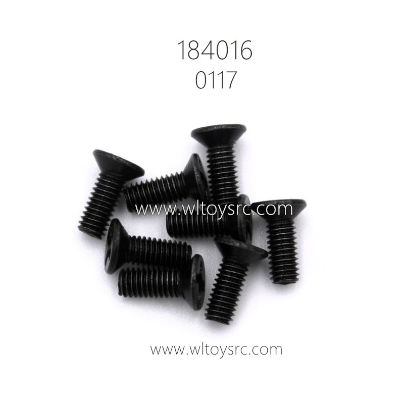 WLTOYS 184016 RC Car Parts 0117 Cross flat head screw M3X8KM