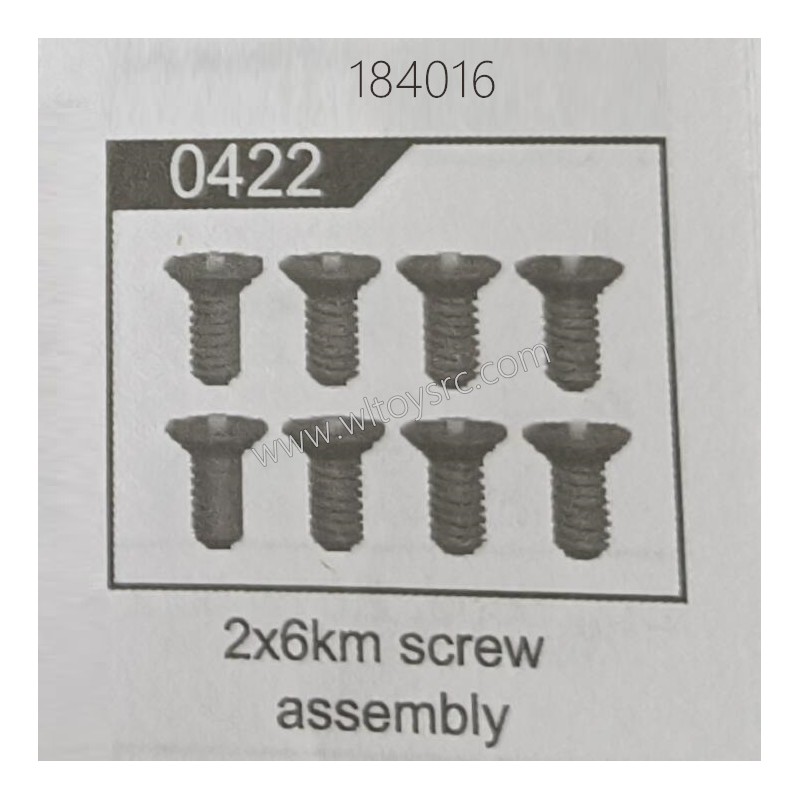 WLTOYS 184016 RC Car Parts 0422 2x6km Screw Assembly