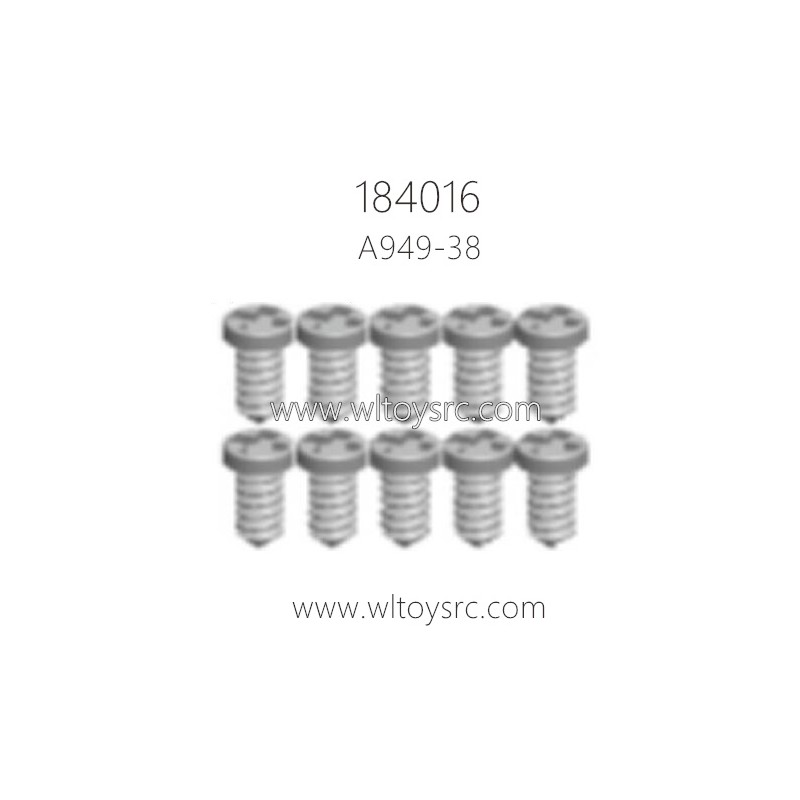 WLTOYS 184016 1/18 RC Car Parts A949-38 Round head tapping screw 2.6X6PB