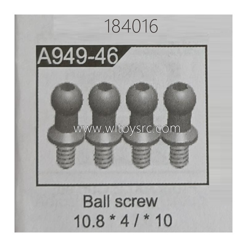 WLTOYS 184016 1/18 RC Car Parts A949-46 Ball Screw