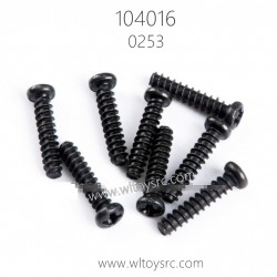 WLTOYS 104016 1/10 Racing Car Parts 0253-Round Head Screws 2.6X12PB
