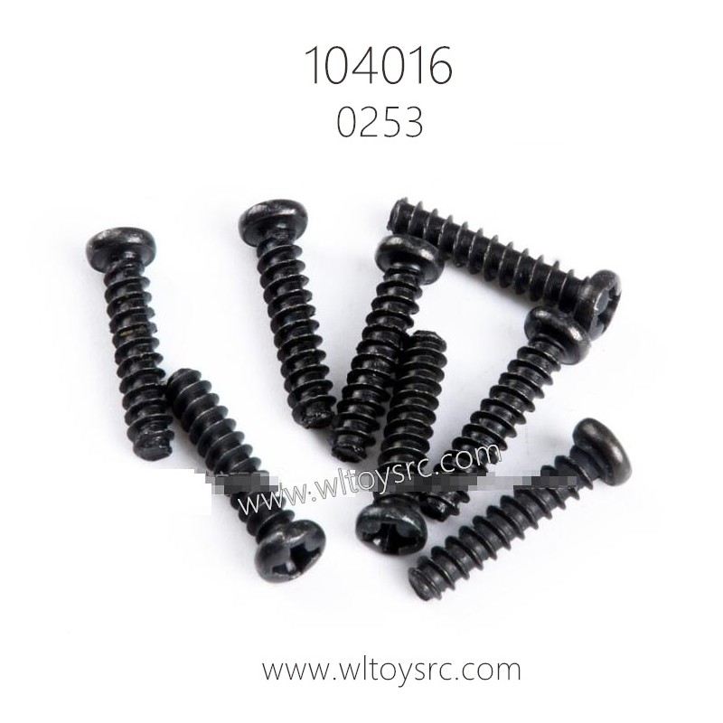 WLTOYS 104016 1/10 Racing Car Parts 0253-Round Head Screws 2.6X12PB