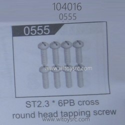 WLTOYS 104016 RC Truck Parts 0555 ST2.3X6PB Cross Round Head Tapping Screws