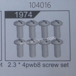 WLTOYS 104016 Parts 1974 Screw 2.3X4PWB8