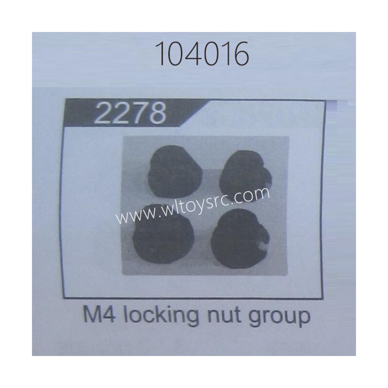 WLTOYS 104016 RC Car Parts 2278 M4 Locking Nut Group